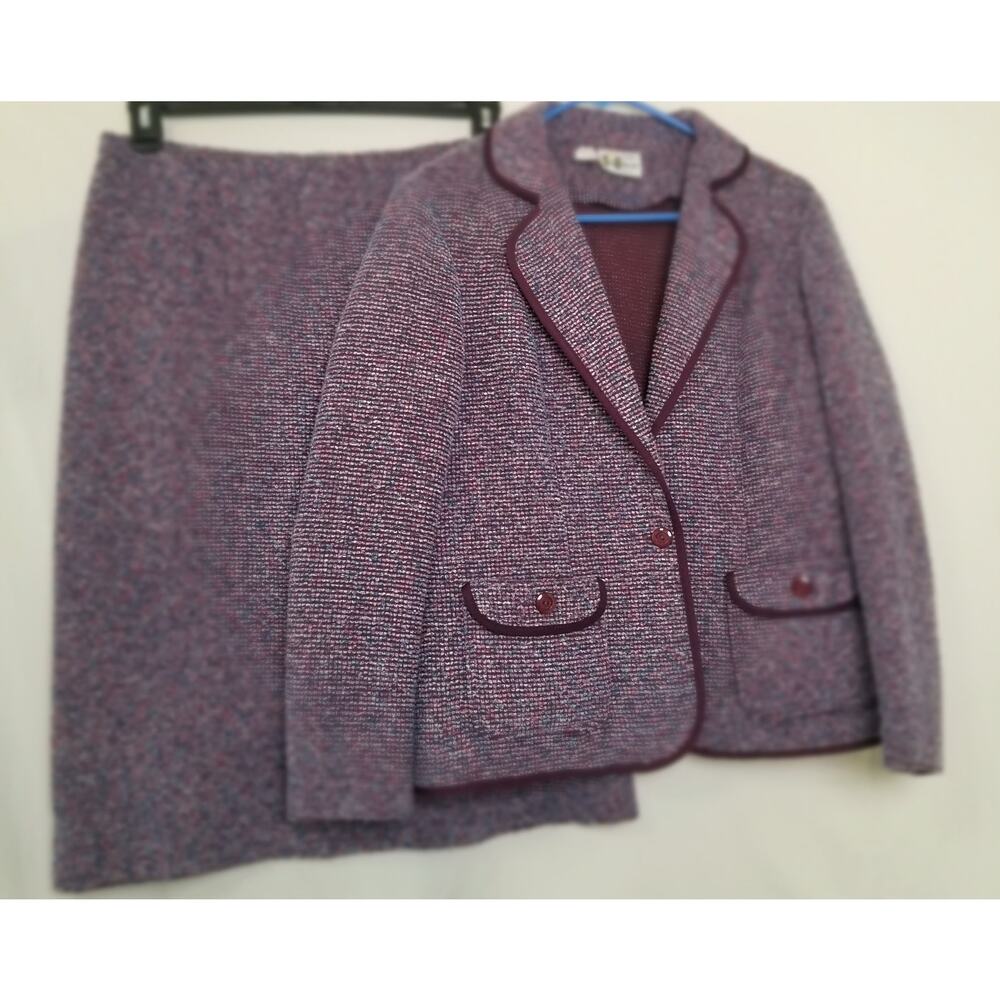 Chic Tweed A-Line Skirt in Purple